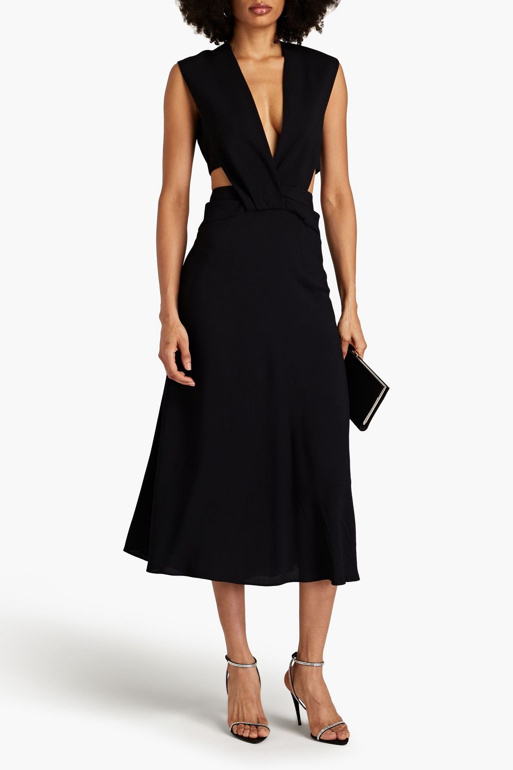 VICTORIA BECKHAM Cutout twisted crepe midi dress