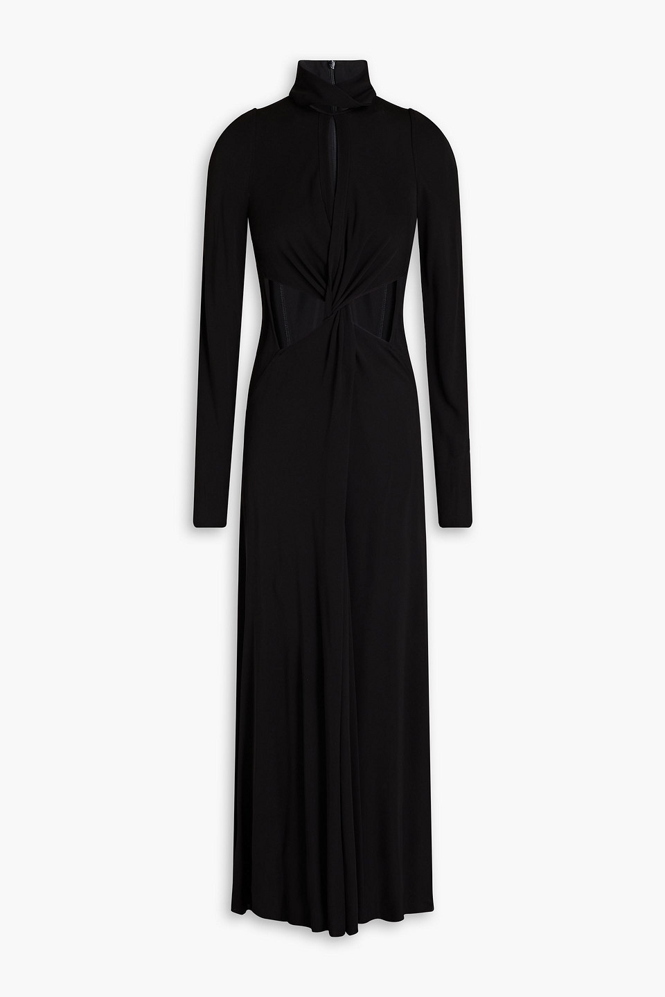 Victoria Beckham Twisted Cutout Stretch-jersey Midi Dress In Black