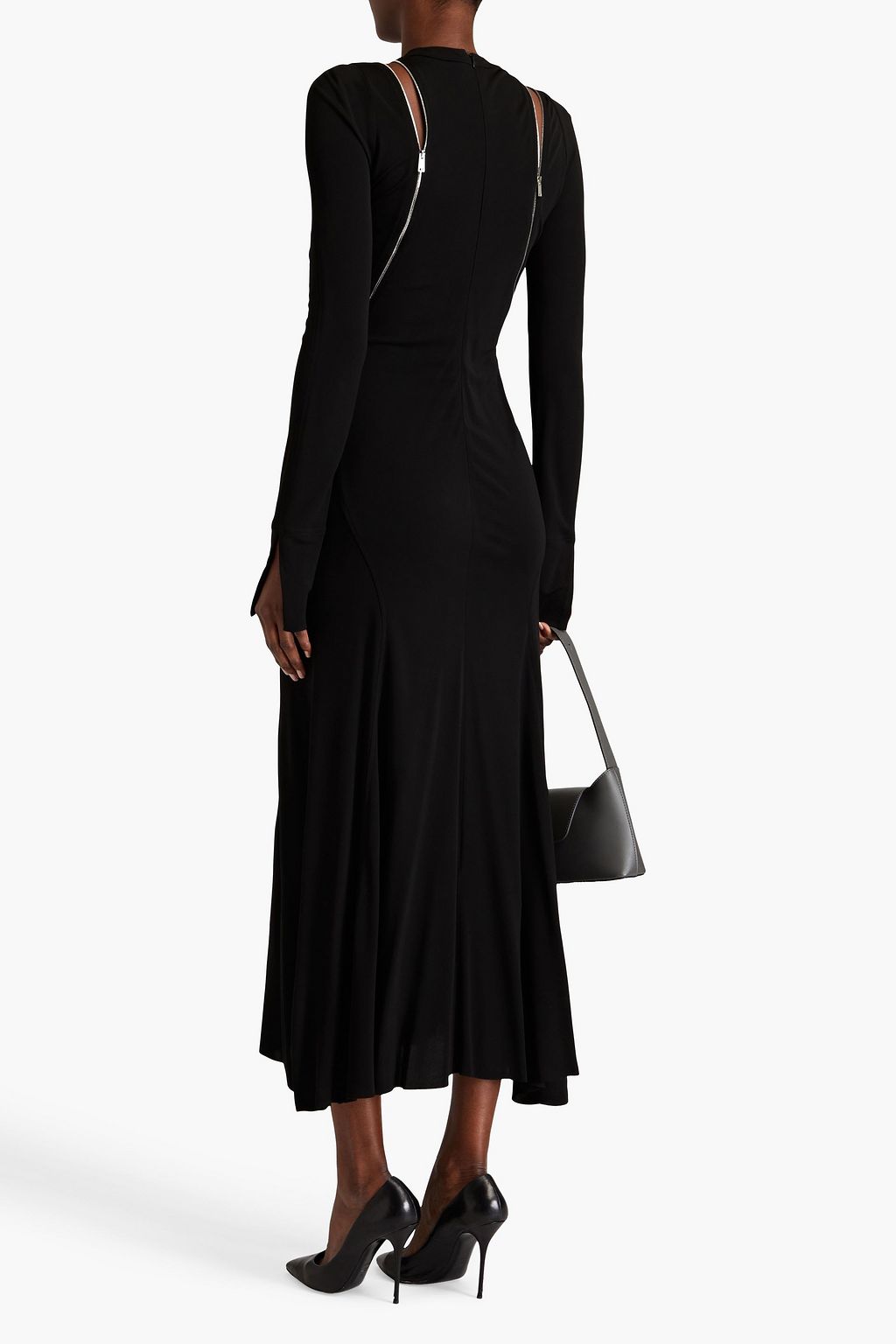 VICTORIA BECKHAM Zip-detailed stretch-jersey midi dress | THE OUTNET