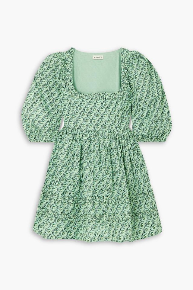 Daya printed cotton-poplin mini dress