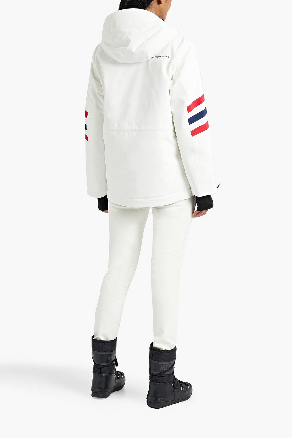 PERFECT MOMENT Printed hooded half-zip ski jacket