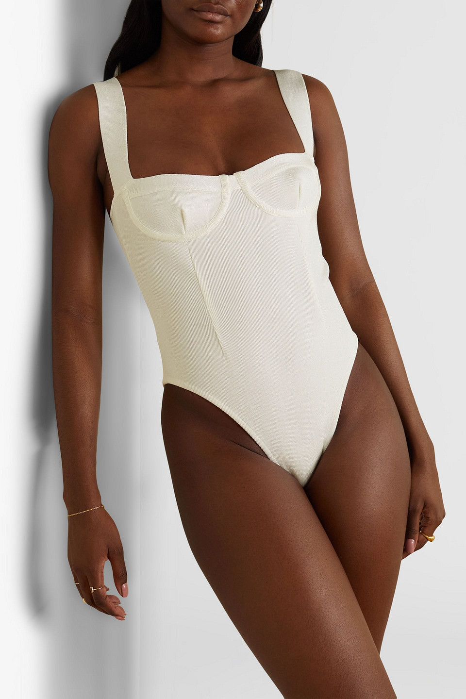 Haight Gaia Stretch-knit Bodysuit In Ecru