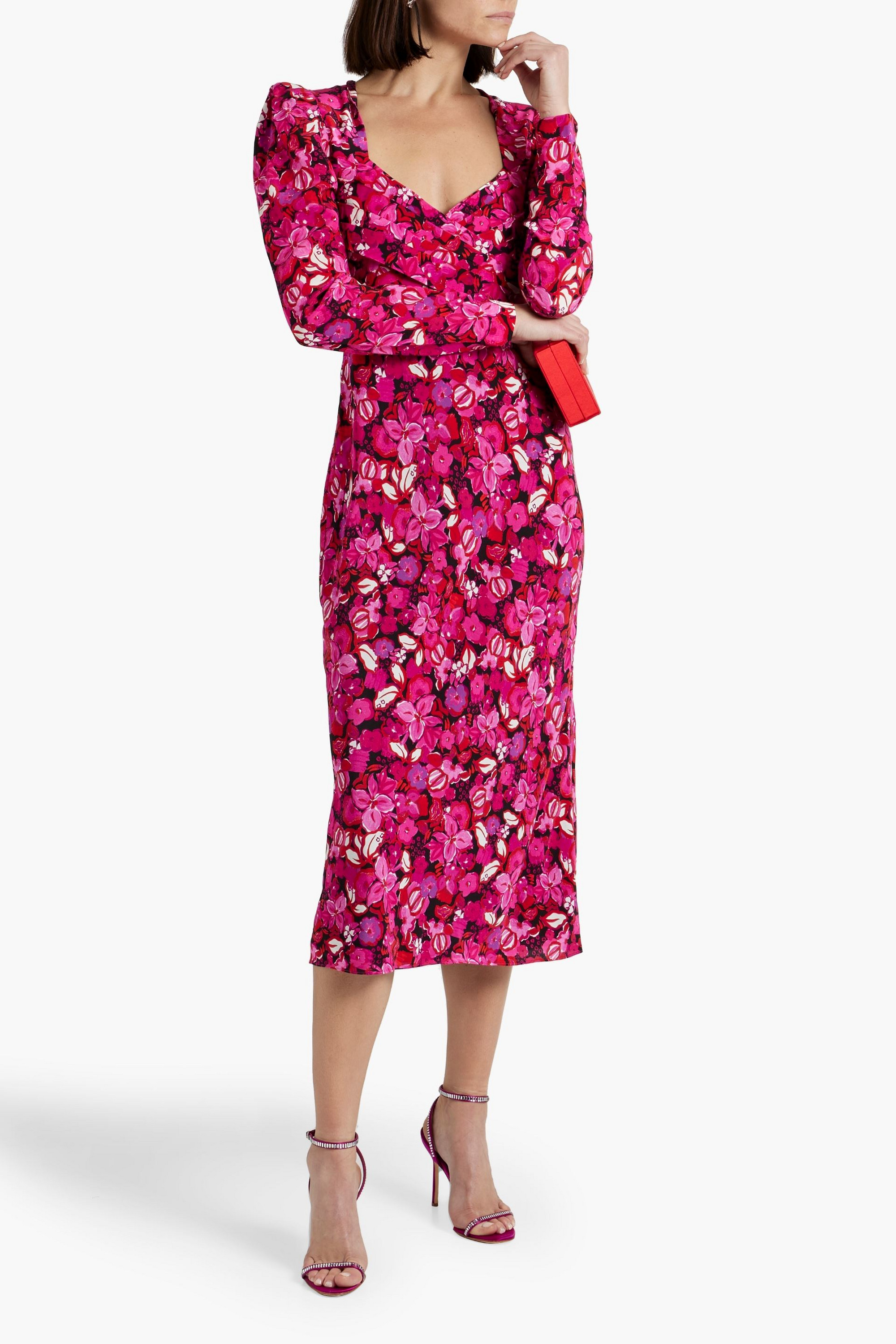 Rebecca Vallance Branble floral-print silk-crepe midi dress
