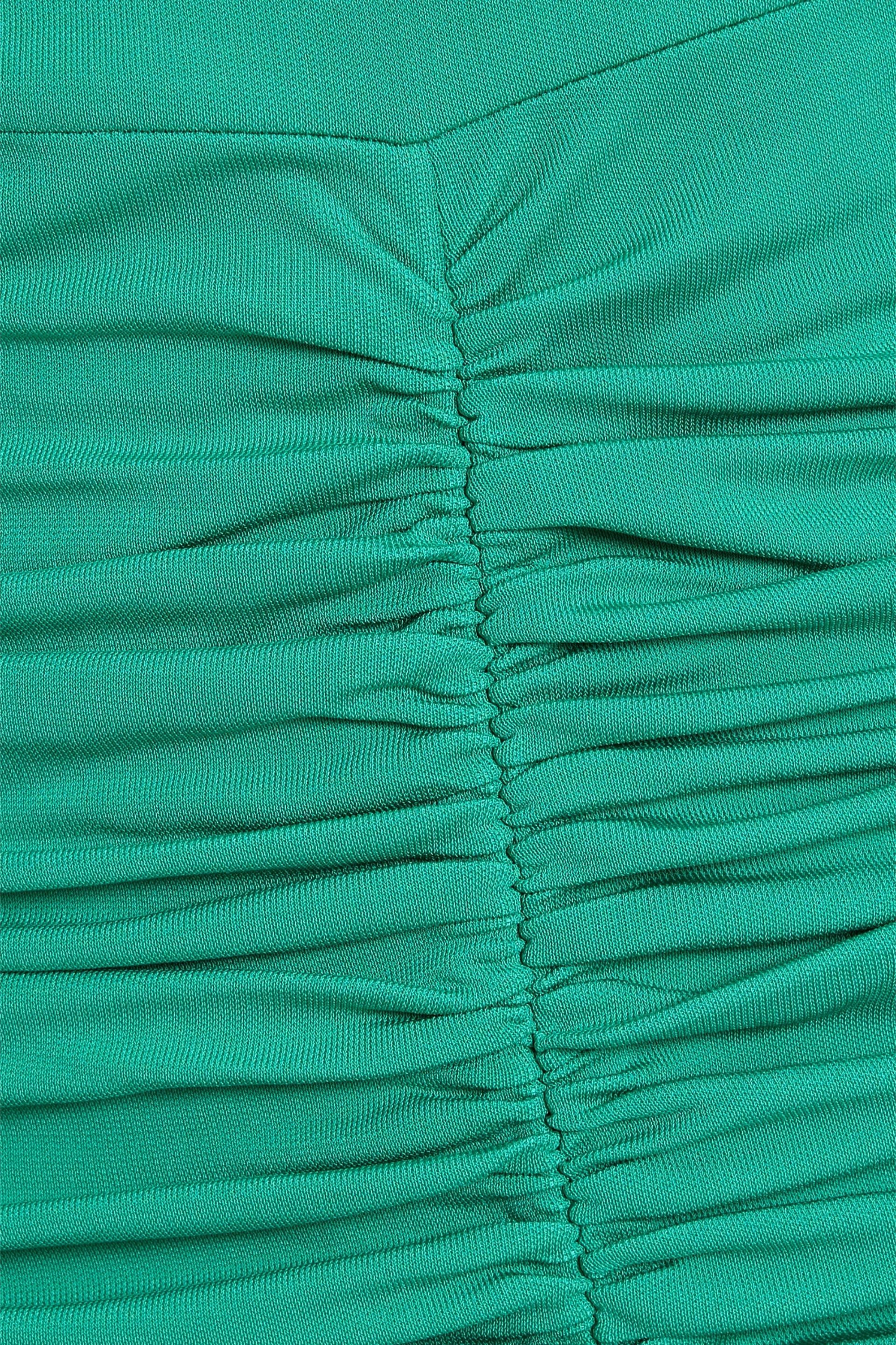 Rebecca Vallance Edie off-the-shoulder ruched jersey mini dress