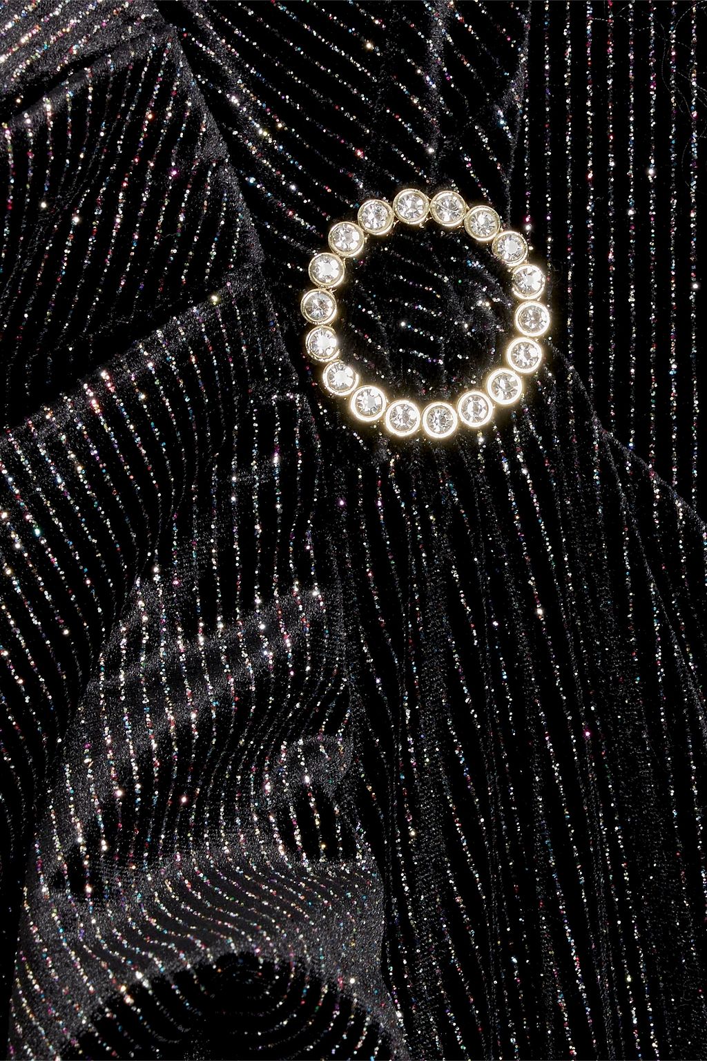 REBECCA VALLANCE Moon River embellished glittered stretch-velvet mini dress