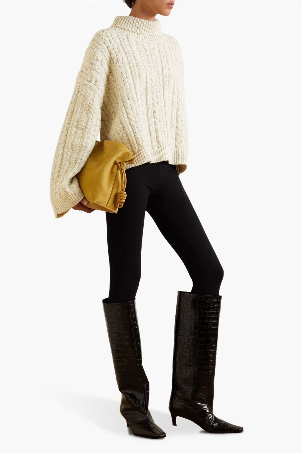 TOTEME Donegal cable-knit wool-blend turtleneck sweater