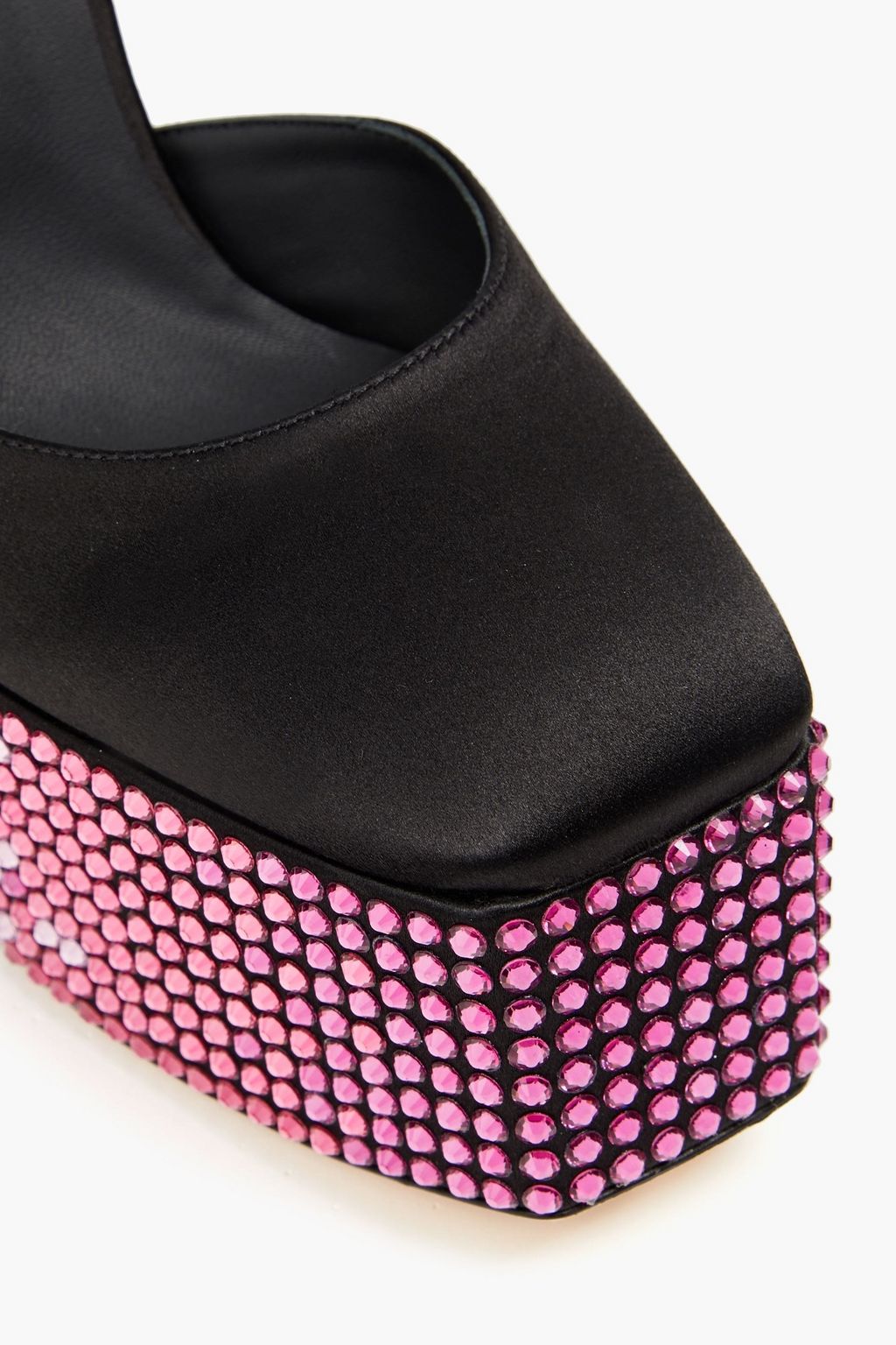 GIUSEPPE ZANOTTI Bebe crystal-embellished satin platform pumps
