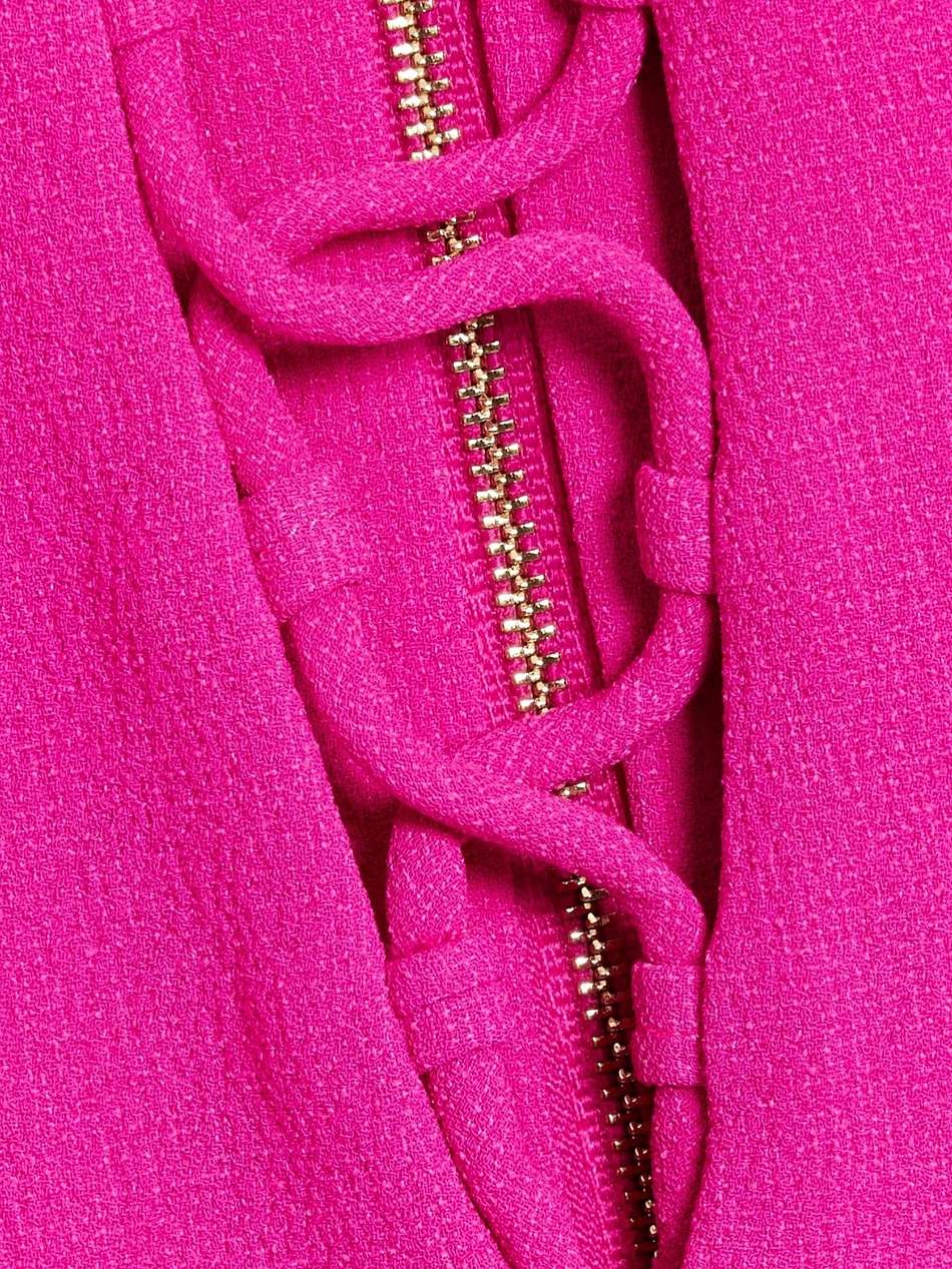 cupid's bow lace-up crepe mini dress