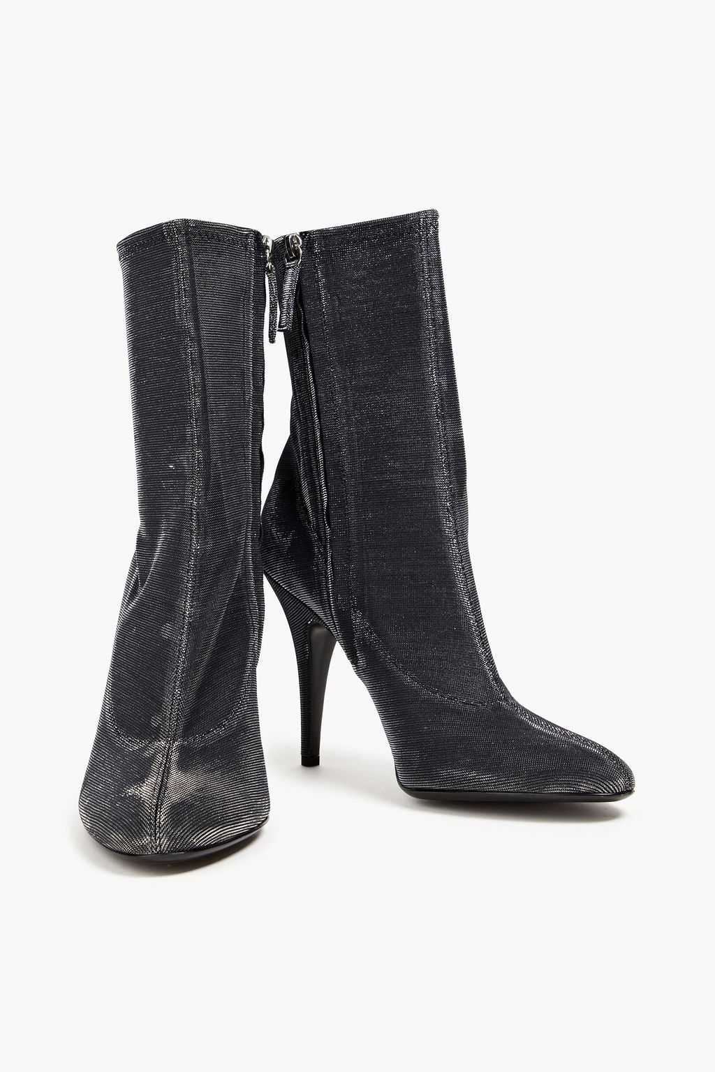 GIUSEPPE ZANOTTI 펠리시엔 메탈릭 스트레치 니트 앵클 부츠