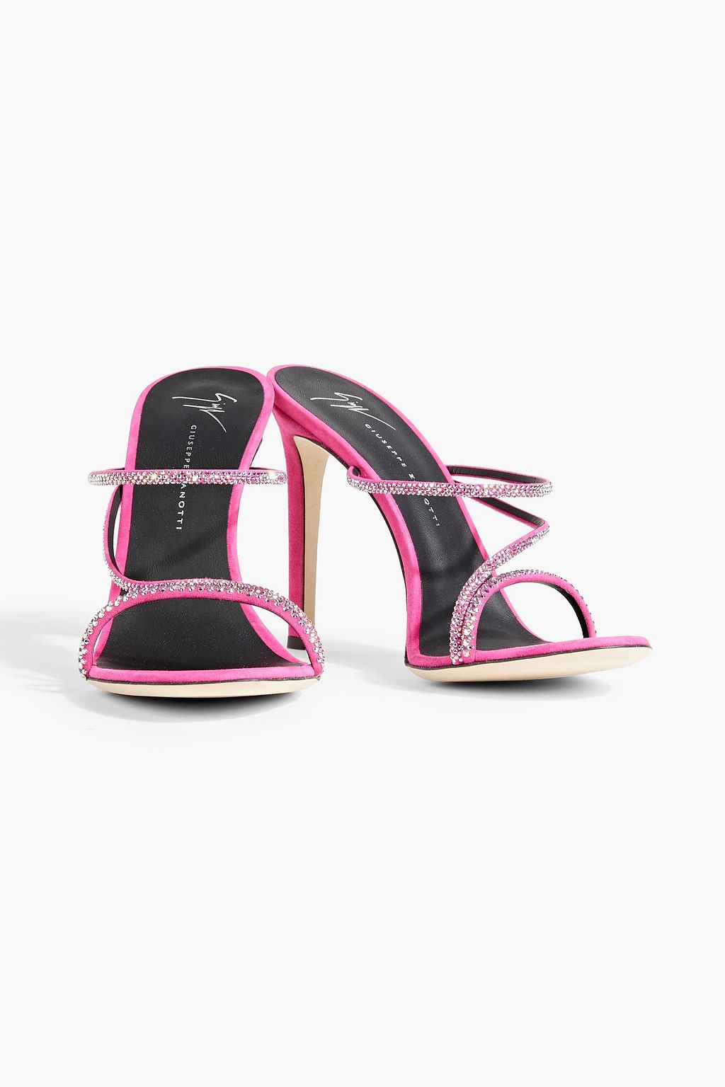 GIUSEPPE ZANOTTI حذاء ميول مصنوع من جلد السويد ومزين بالكريستال