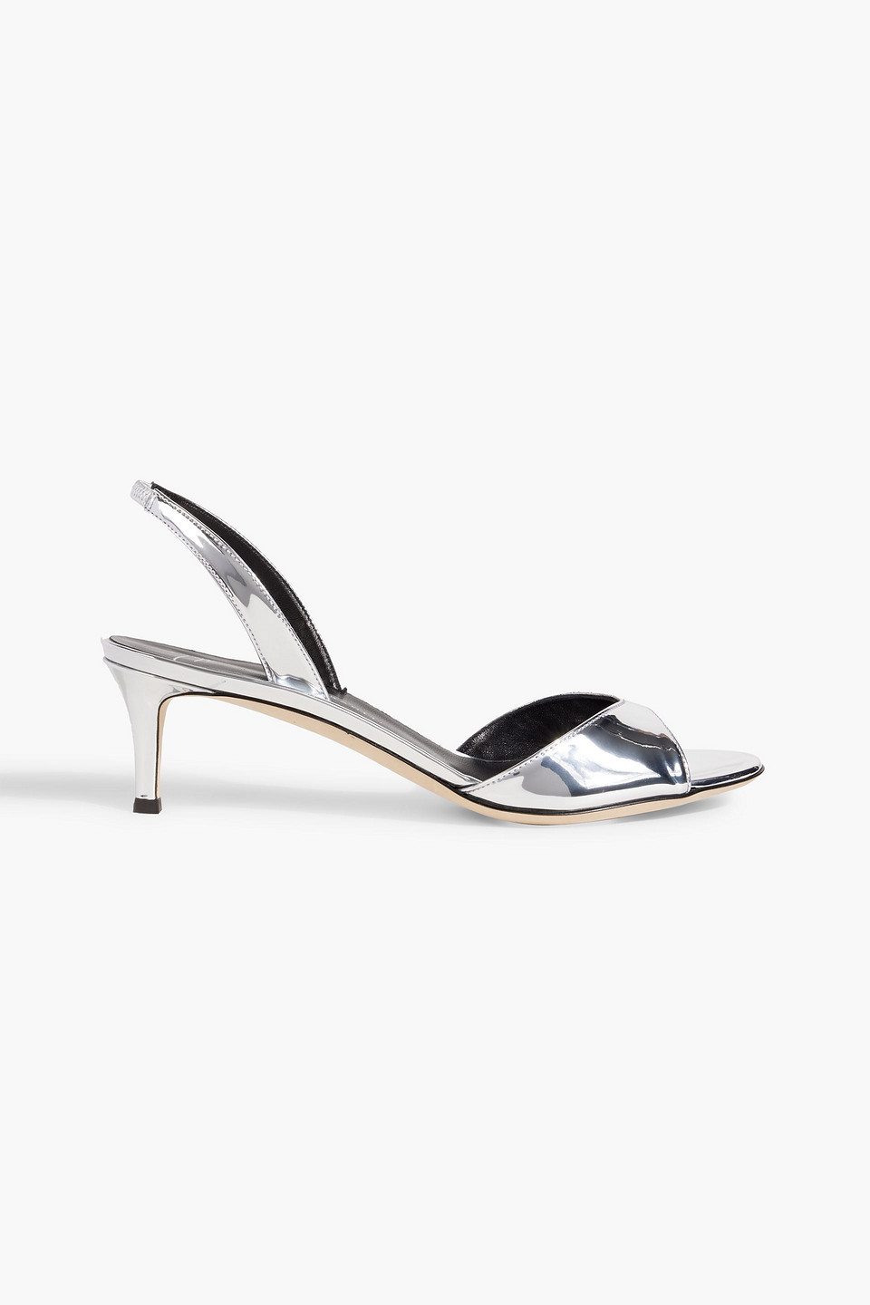 Giuseppe Zanotti Lilibeth 50 Faux Mirrored-leather Slingback Sandals In Silver