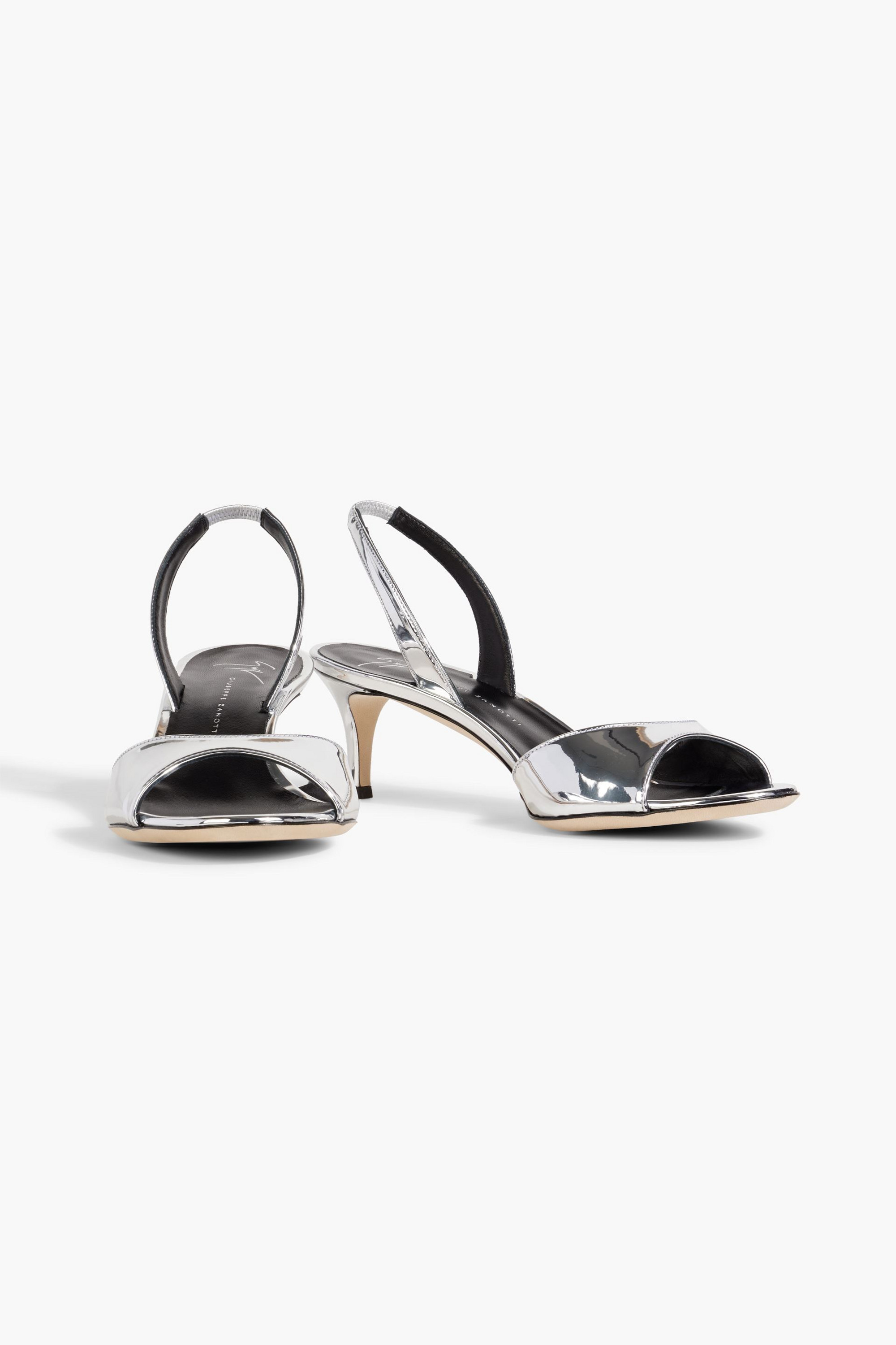 Giuseppe Zanotti Lilibeth 50 faux mirrored-leather slingback sandals
