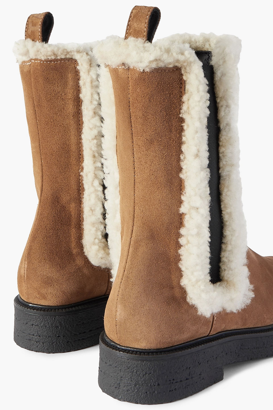 Staud Palamino Suede Chelsea Boots STAUD Palomino Black Leather