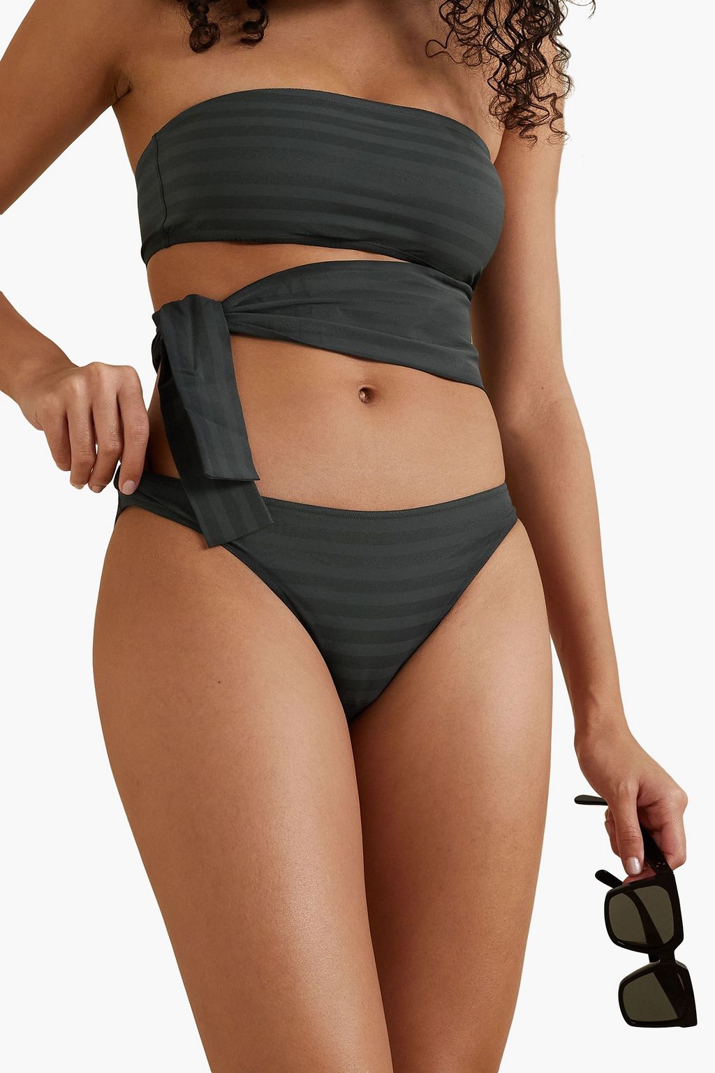 ERES Backgammon Diamond striped bandeau bikini top