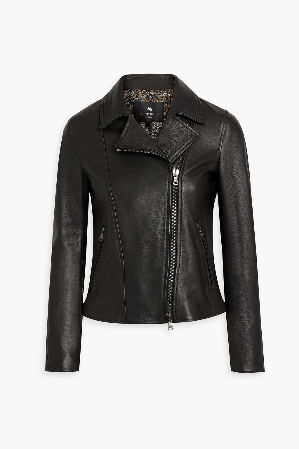 embossed leather jacket