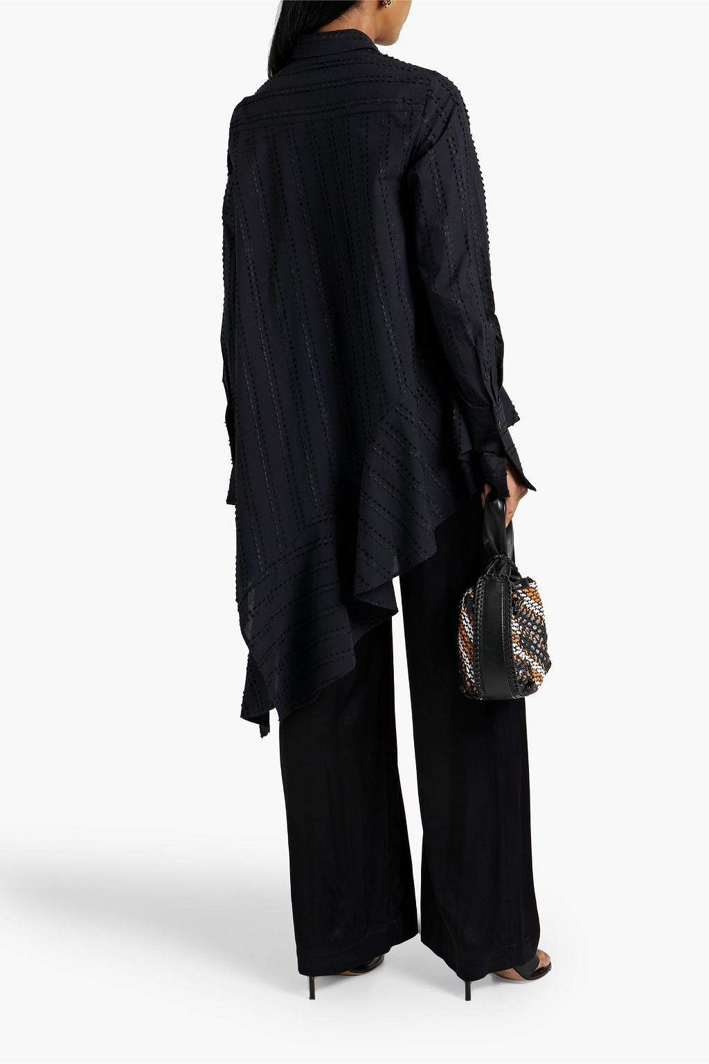 PALMER//HARDING Divide asymmetric fil coupé cotton shirt