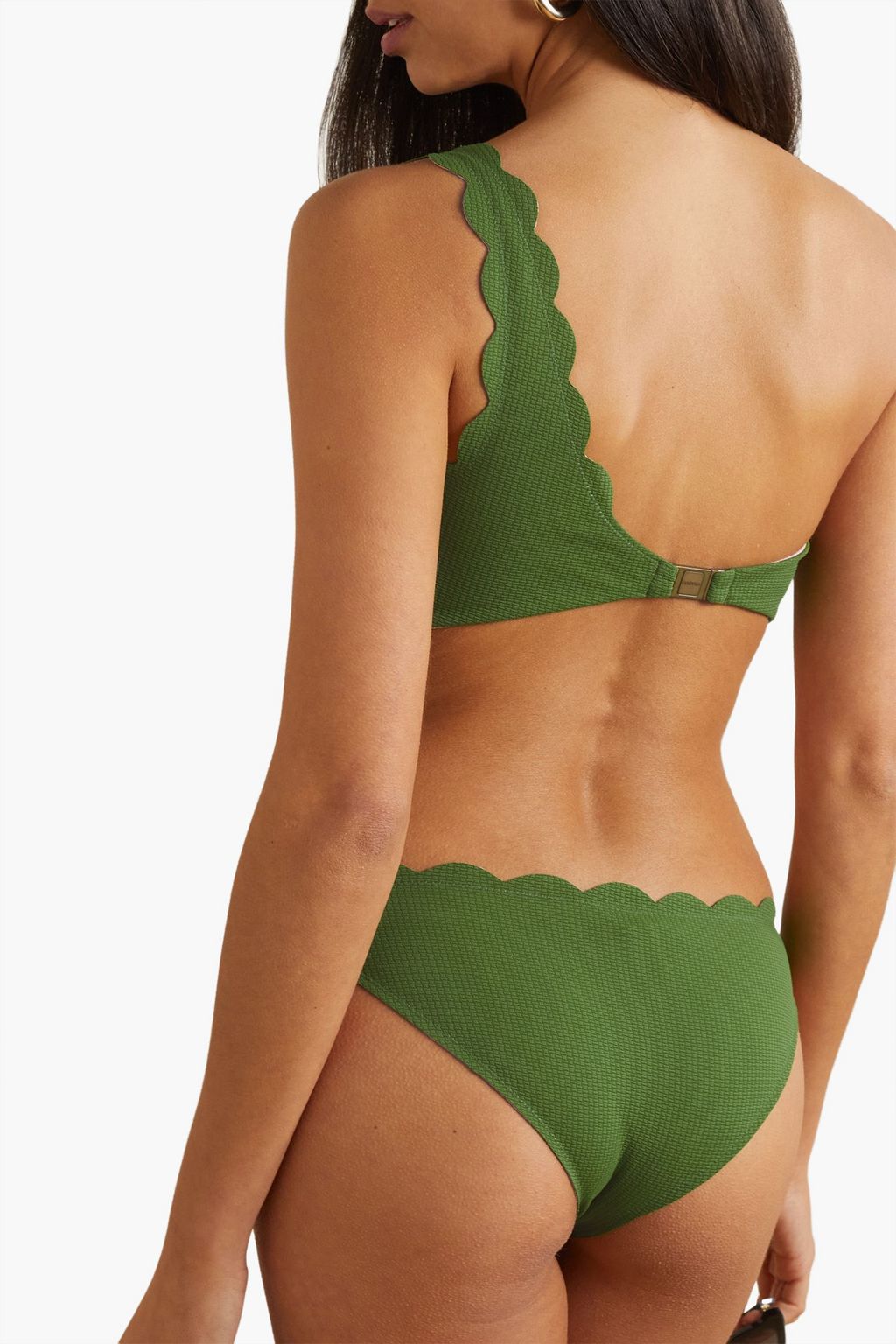 MARYSIA Santa Barbara one-shoulder textured stretch-crepe bikini top