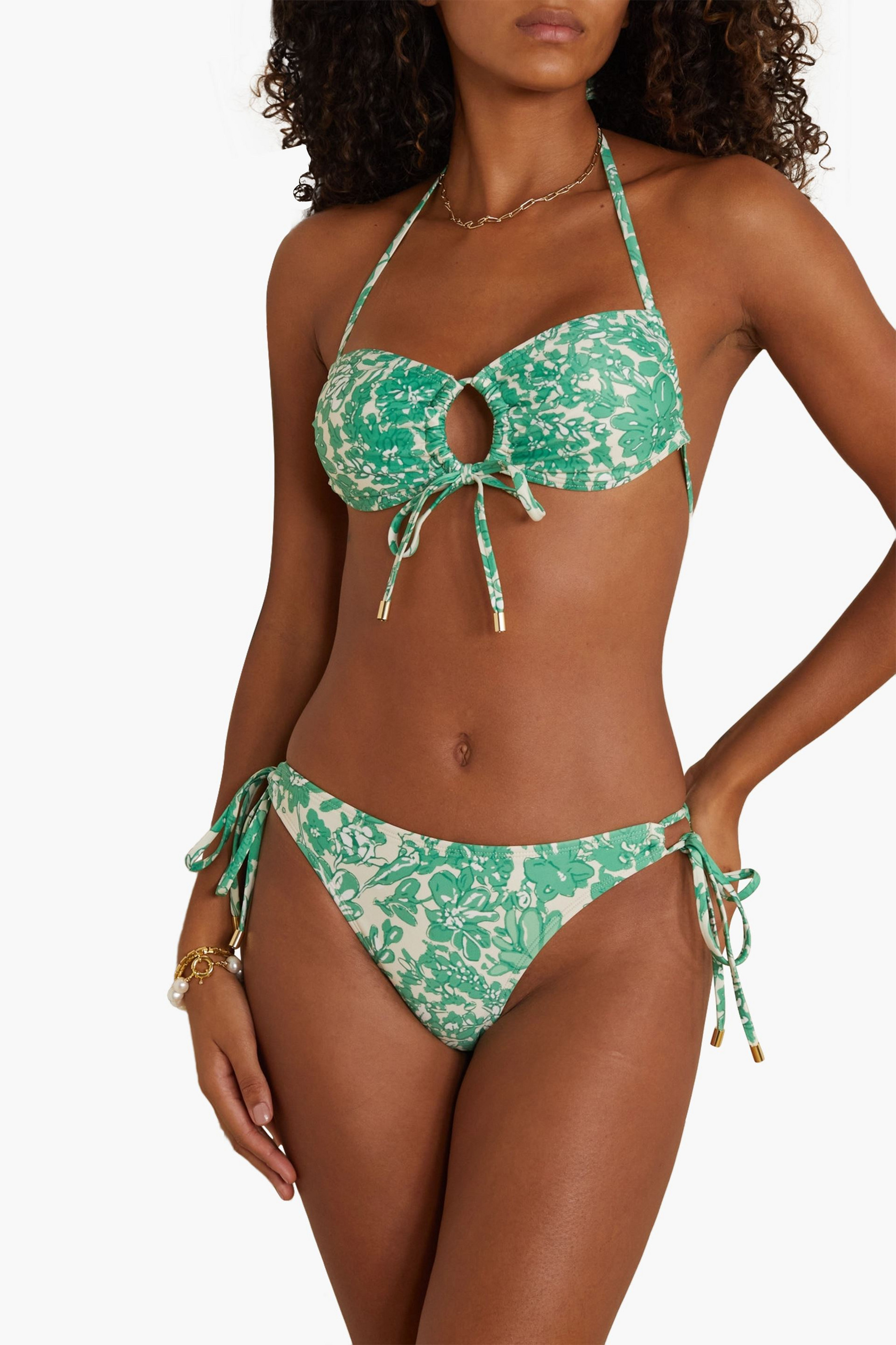 PEONY SWIMWEAR Floral-print low-rise bikini briefs