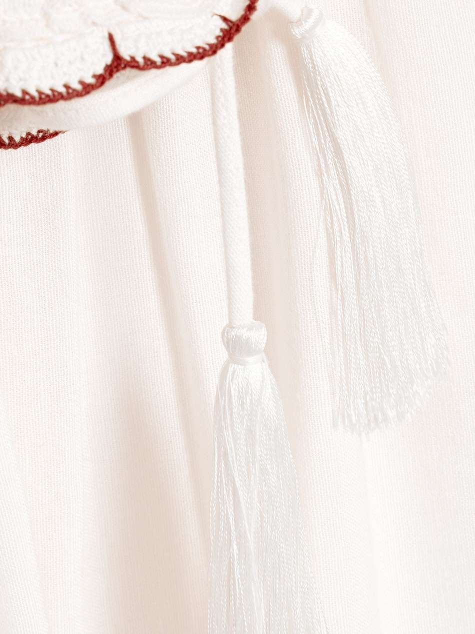 embroidered cotton mini dress