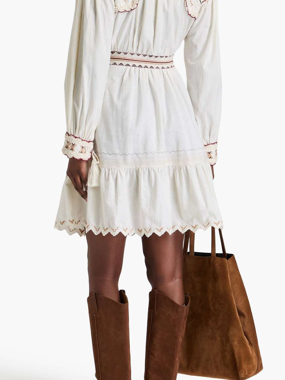 embroidered cotton mini dress