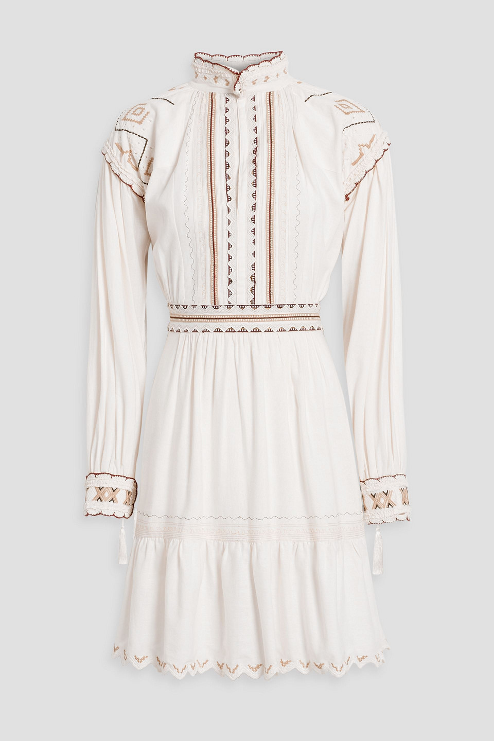 Embroidered cotton mini dress