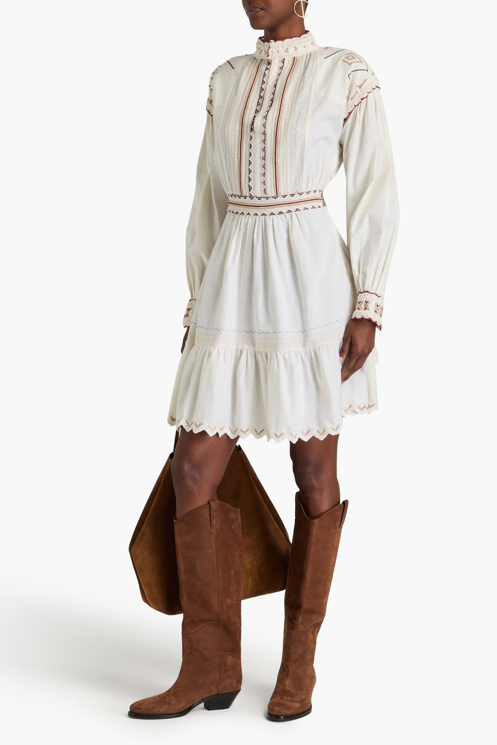 Etro Embroidered cotton mini dress