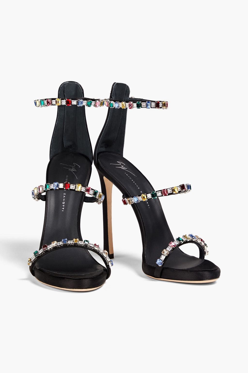 GIUSEPPE ZANOTTI Harmony Diamond Sandalen aus Satin mit Kristallverzierung