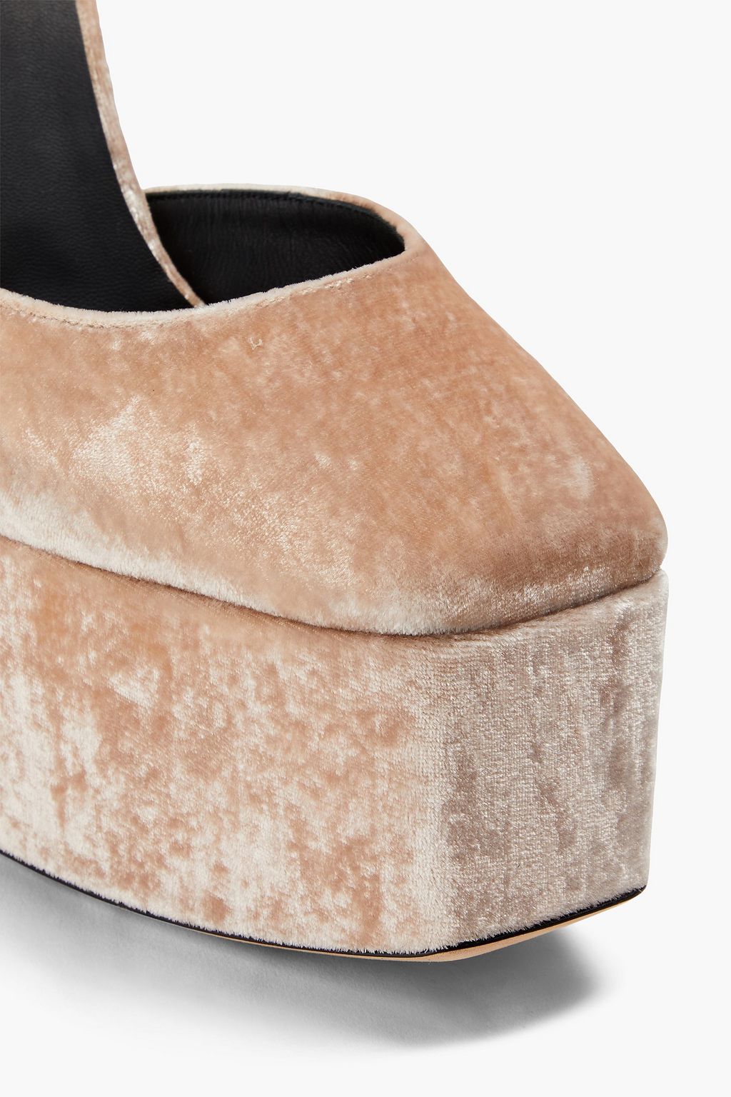 GIUSEPPE ZANOTTI حذاء بامب من المخمل بنعل سميك