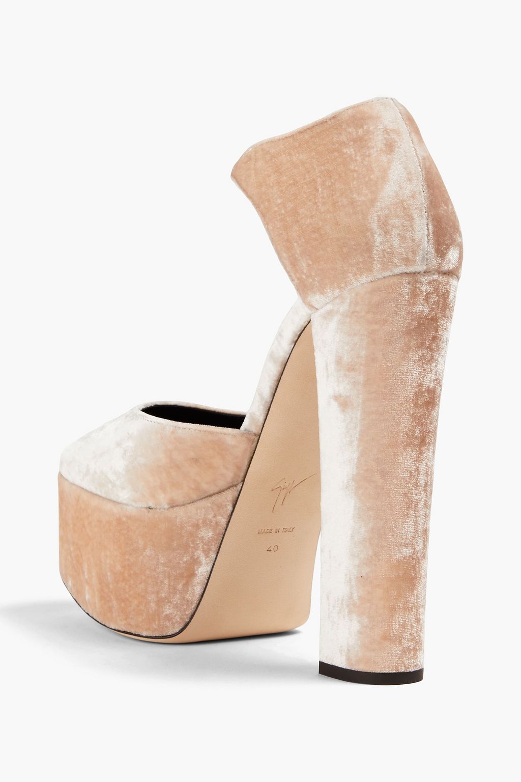 GIUSEPPE ZANOTTI حذاء بامب من المخمل بنعل سميك