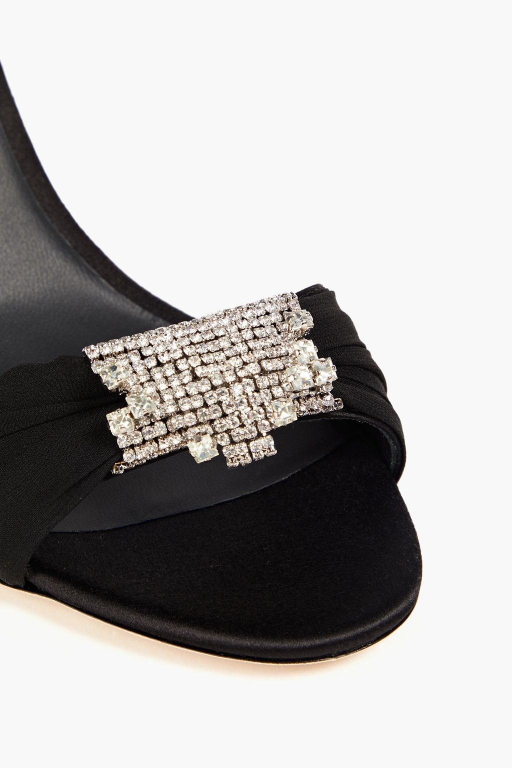 GIUSEPPE ZANOTTI Tiphaine crystal-embellished crepe and satin slingback sandals