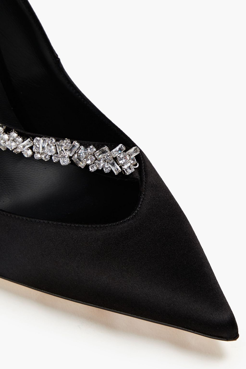 GIUSEPPE ZANOTTI サテン パンプス クリスタル付き