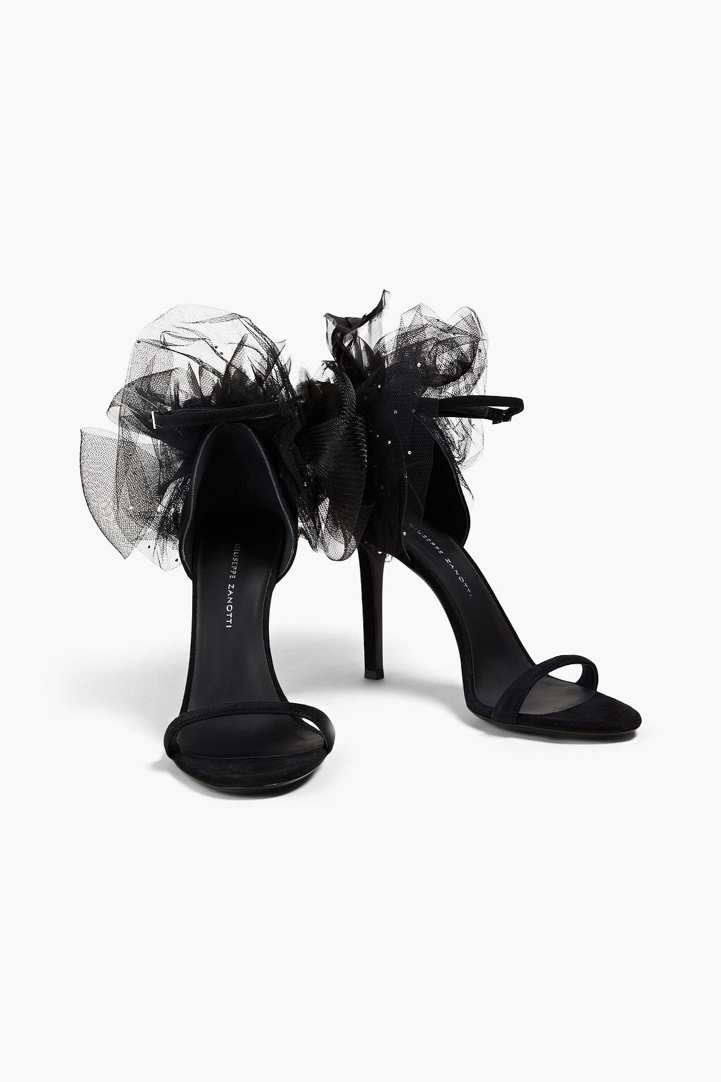 GIUSEPPE ZANOTTI 베이직 105 아플리케 장식 스웨이드 샌들