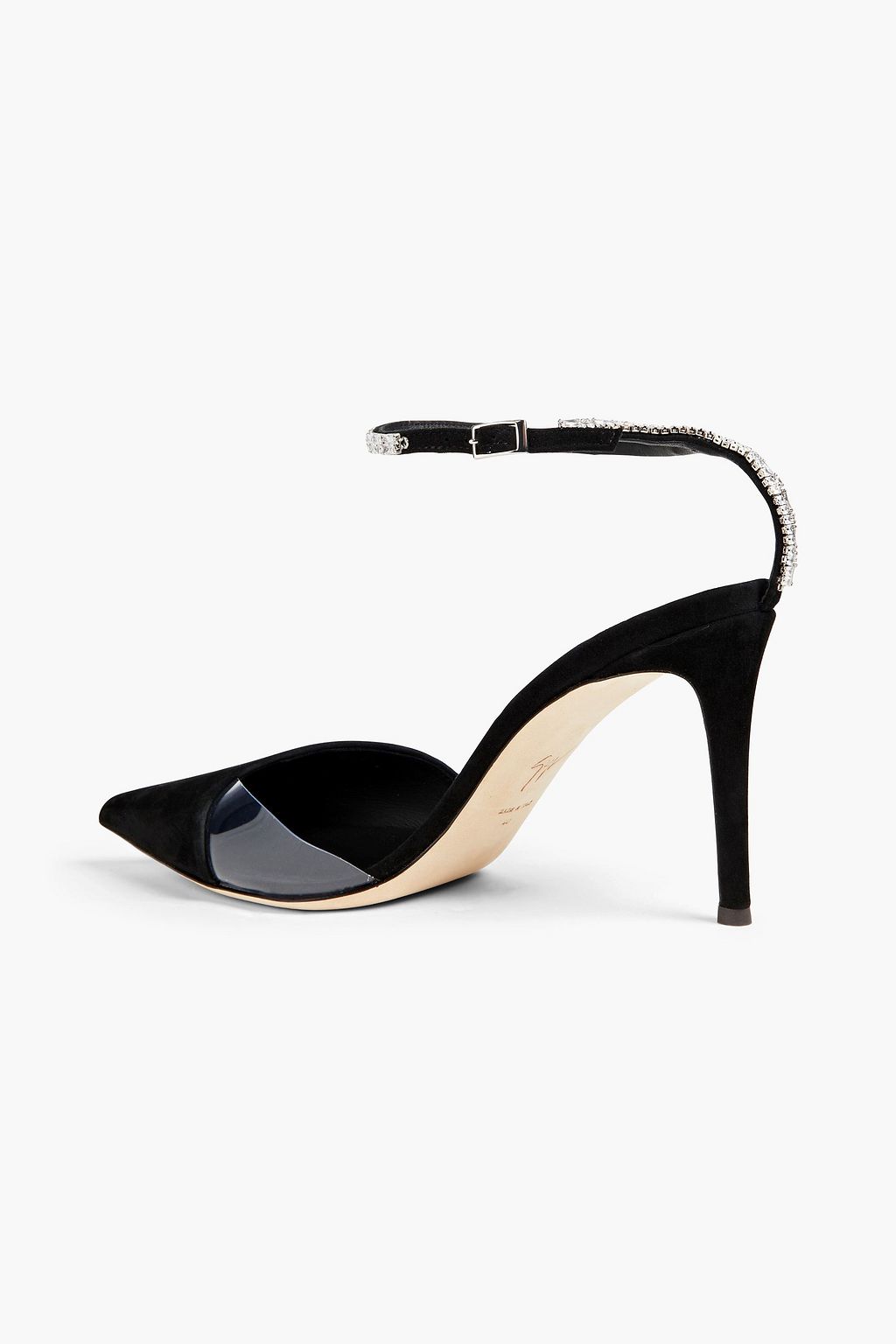 GIUSEPPE ZANOTTI Crystal-embellished satin pumps