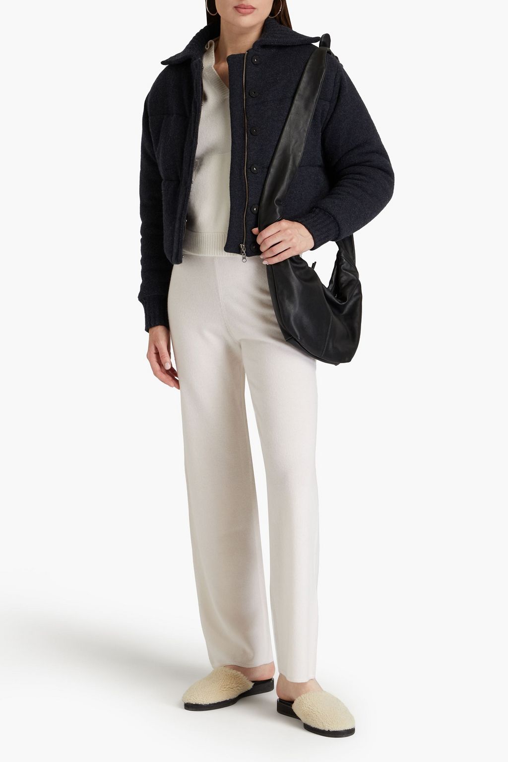 LE KASHA Quilted mélange cashmere jacket