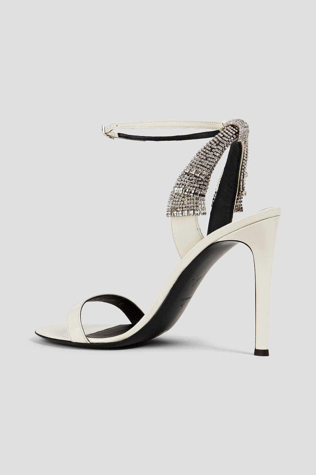 GIUSEPPE ZANOTTI 자밀라 크리스털 장식 페이턴트 가죽 앵클 부츠