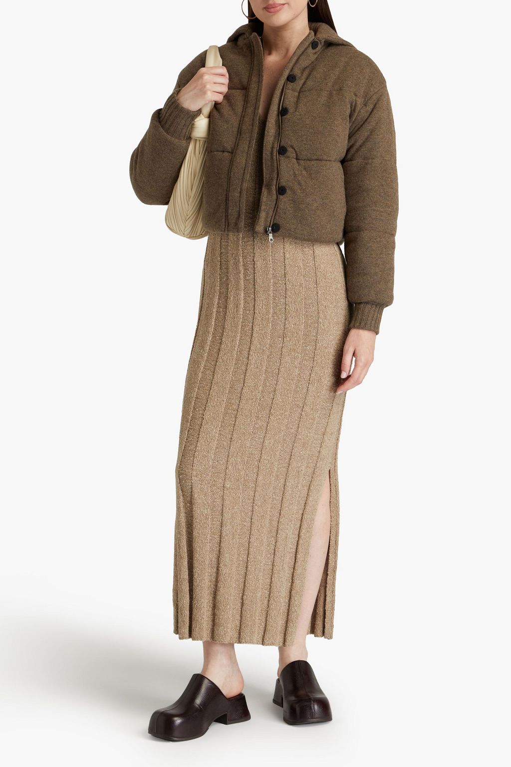 LE KASHA Quilted mélange cashmere jacket