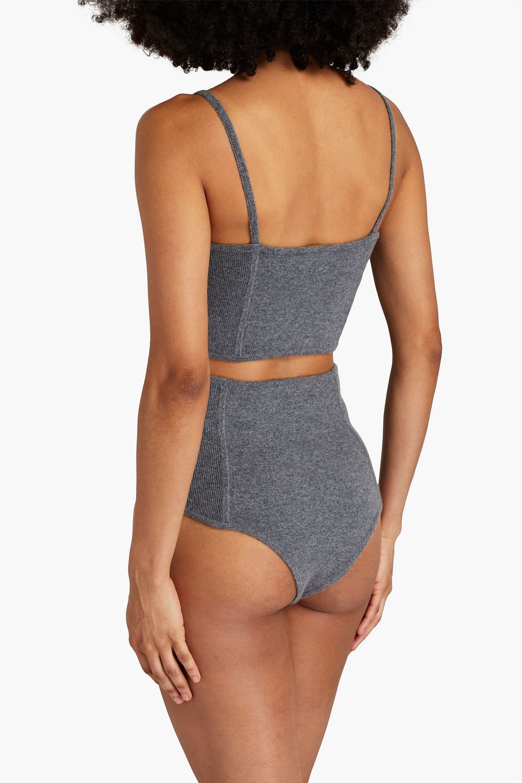 LE KASHA Mélange cashmere high-rise briefs