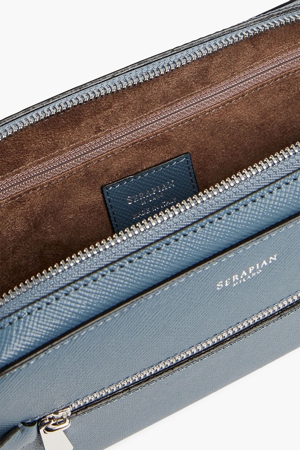 SERAPIAN Stepan textured-leather pouch