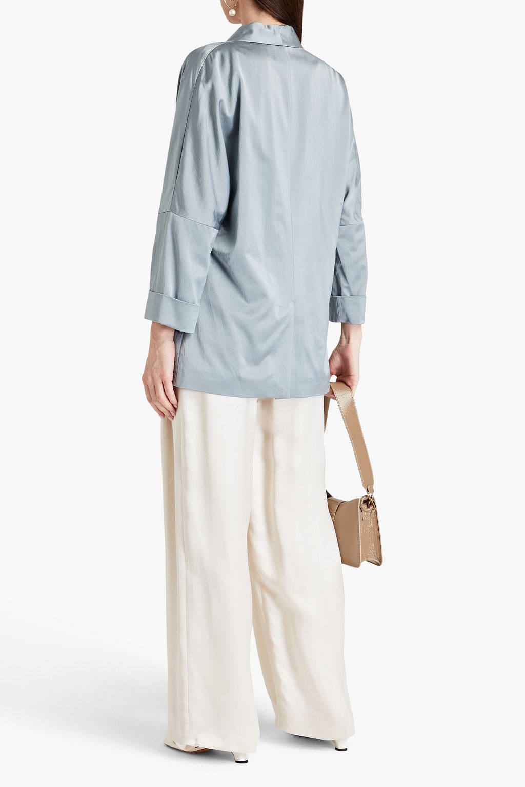 BRUNELLO CUCINELLI サテンクレープ ブレザー ビーズ付き