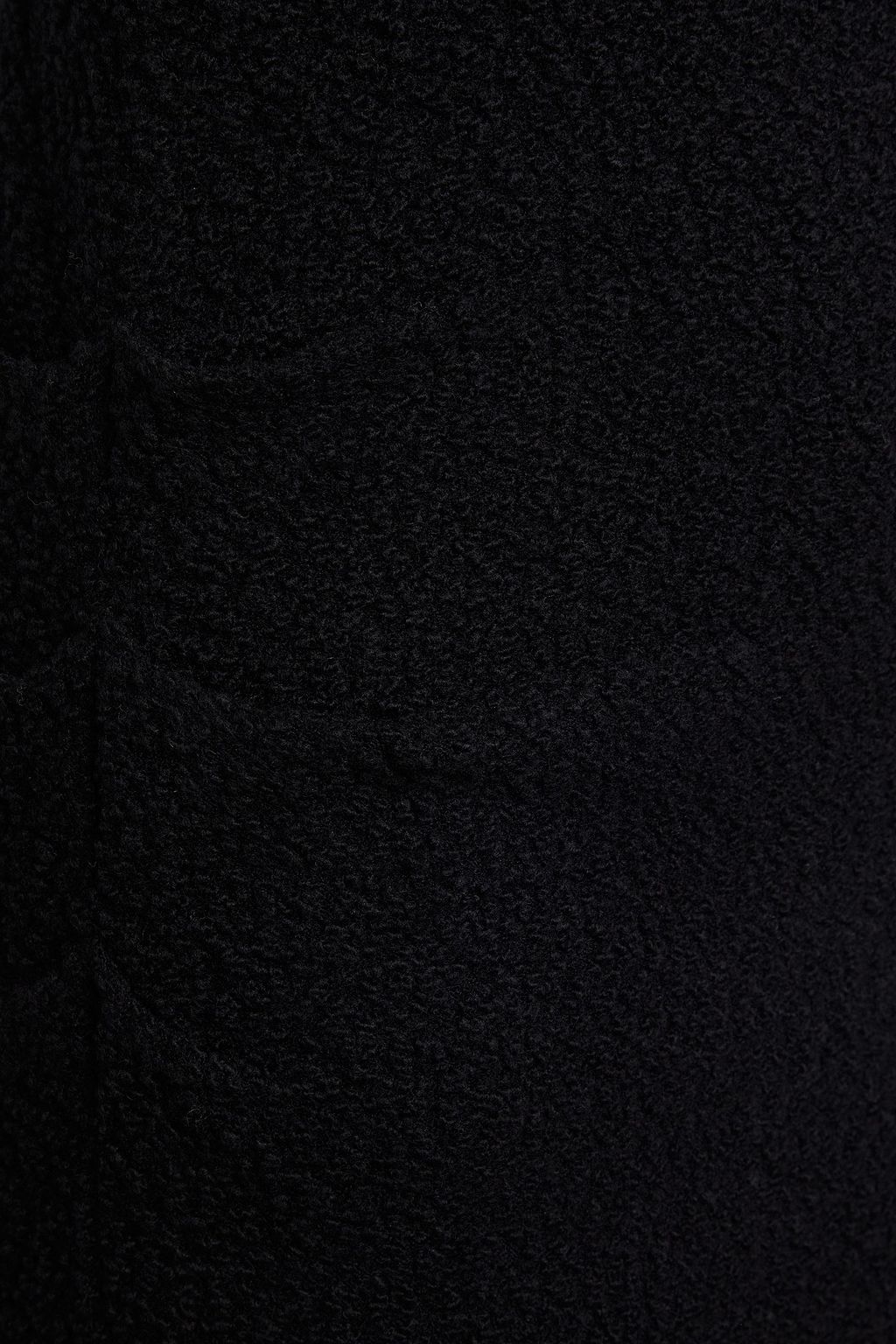 HELMUT LANG فستان متوسط الطول 'ديل' بياقة عالية من مزيج صوف مارينو بتأثير مزموم