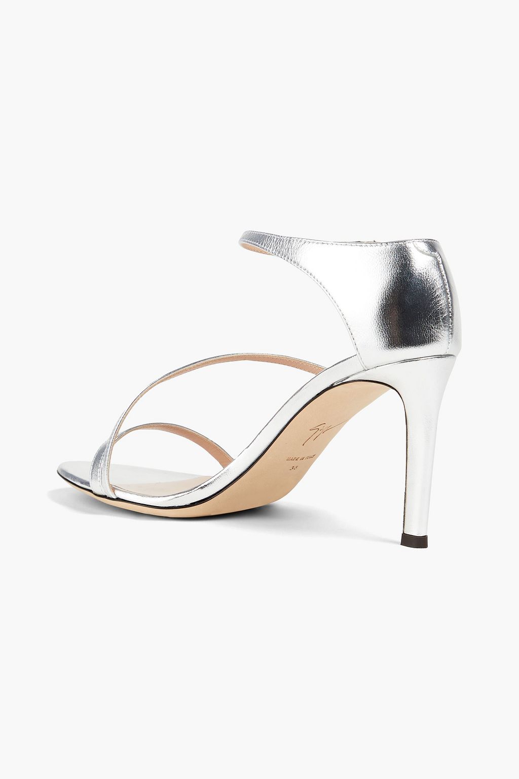 GIUSEPPE ZANOTTI Rivière metallic leather sandals