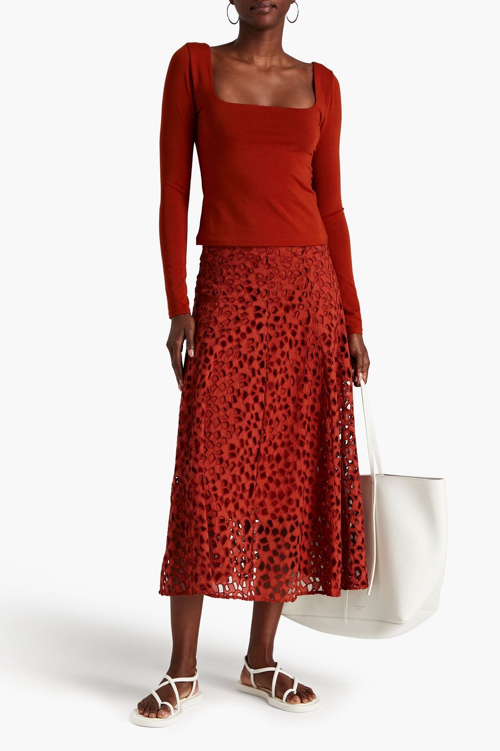 VINCE. Stretch-Pima cotton-jersey top