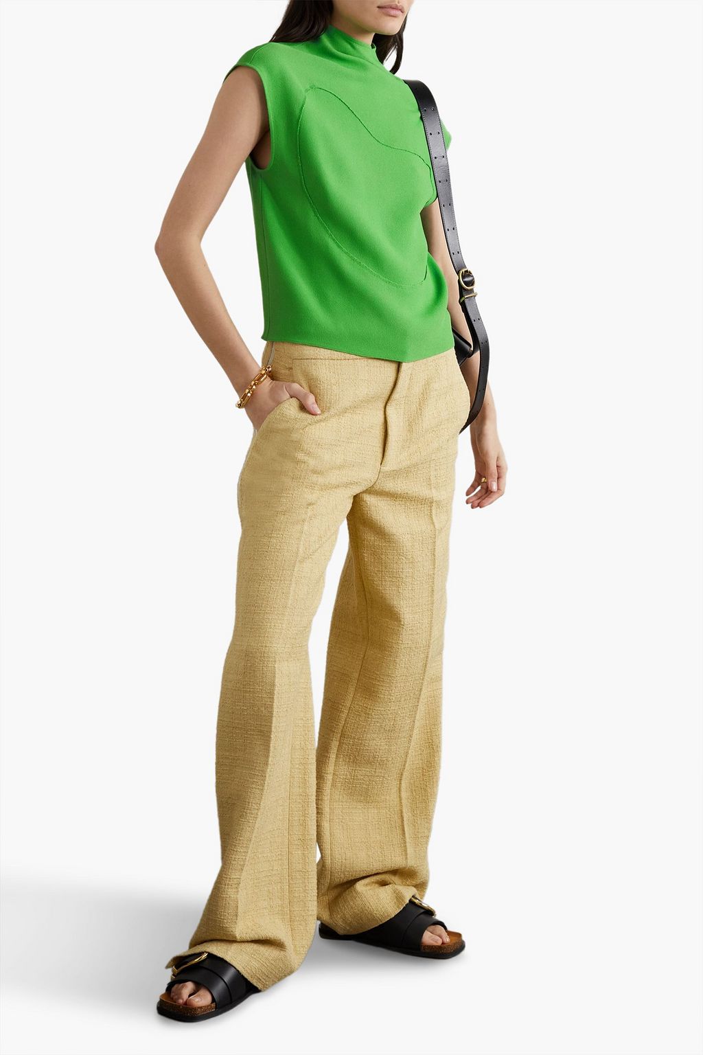 GAUCHERE Vladia cutout textured-crepe blouse