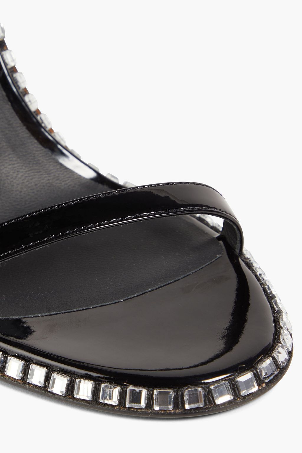 GIUSEPPE ZANOTTI Joan 105 Sandalen aus Lackleder mit Kristallverzierung