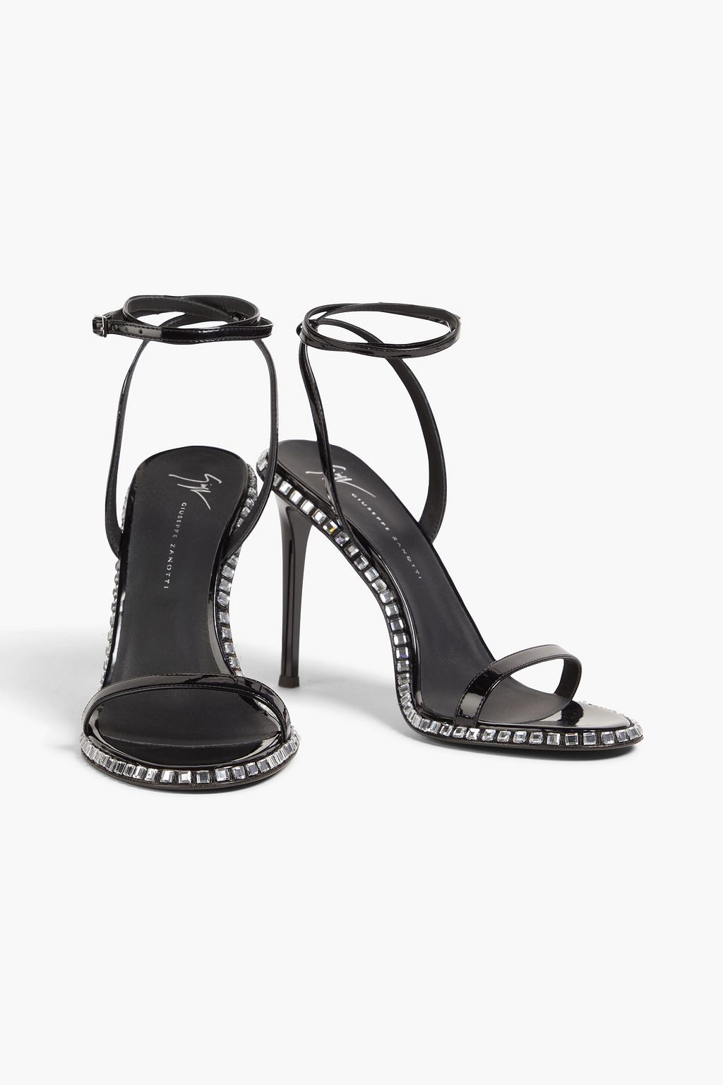 GIUSEPPE ZANOTTI Joan 105 Sandalen aus Lackleder mit Kristallverzierung