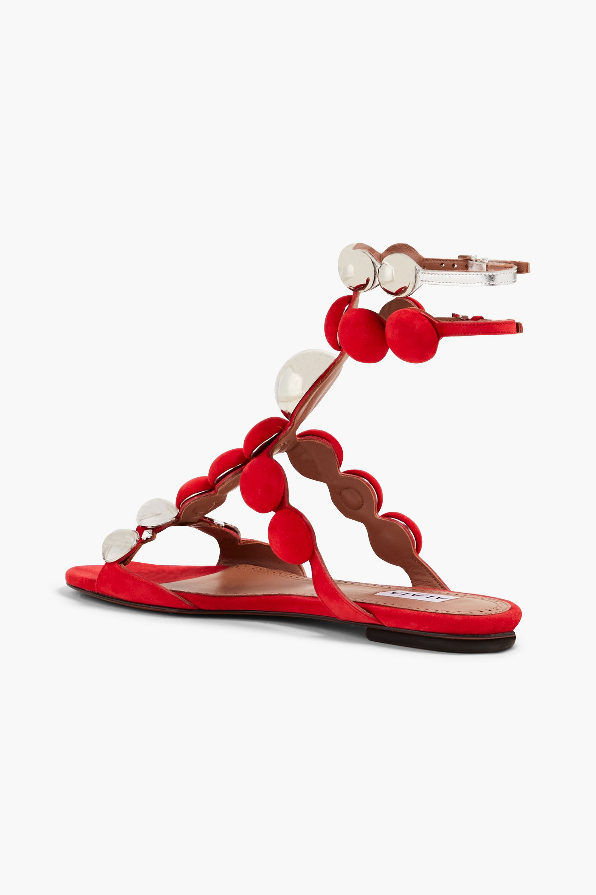 Alaïa La Bombe embellished suede sandals