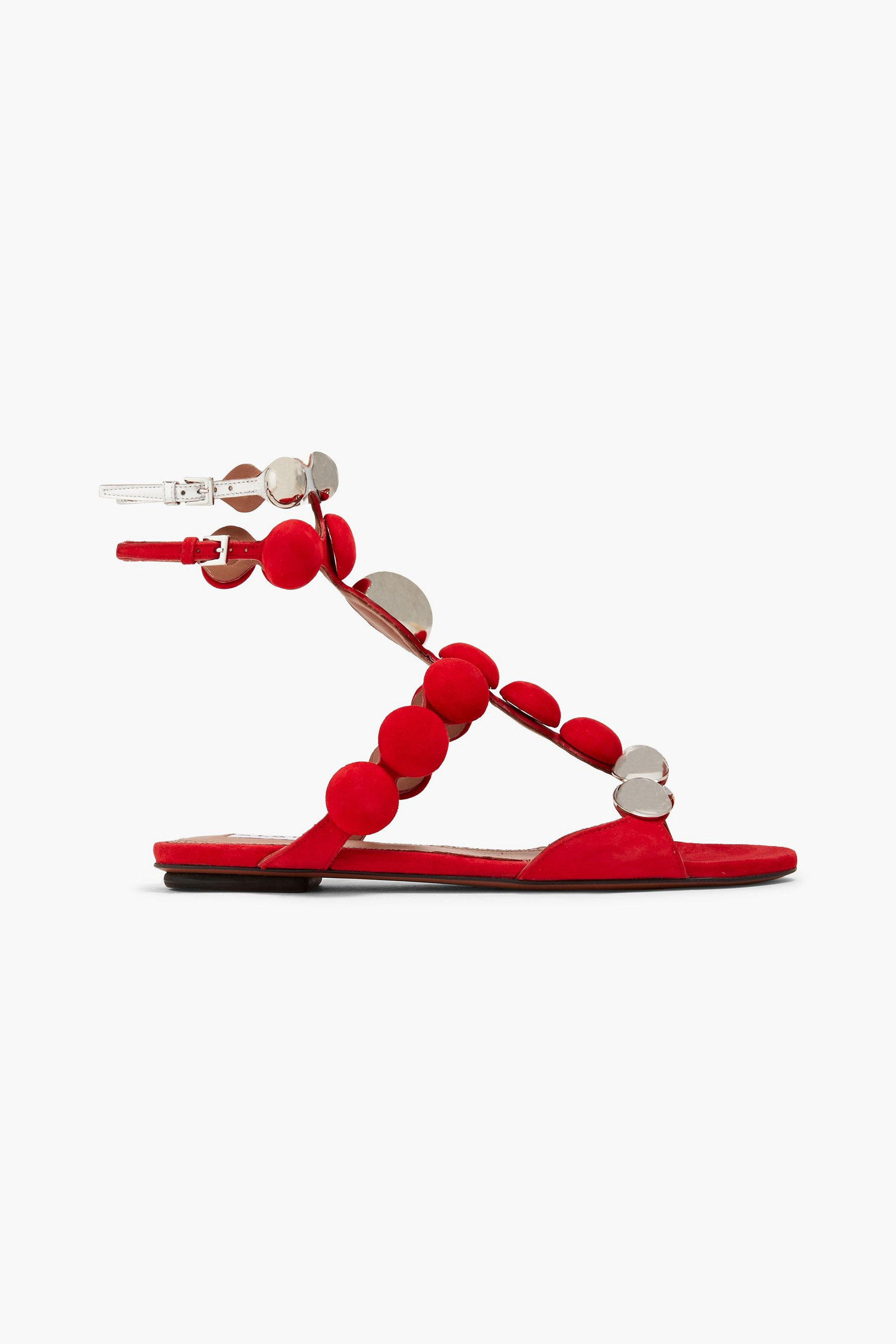 Alaïa La Bombe embellished suede sandals