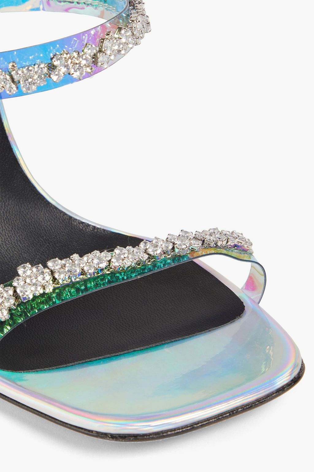 GIUSEPPE ZANOTTI حذاء ميول من الفينيل مزين بالكريستال بلون متقزّح