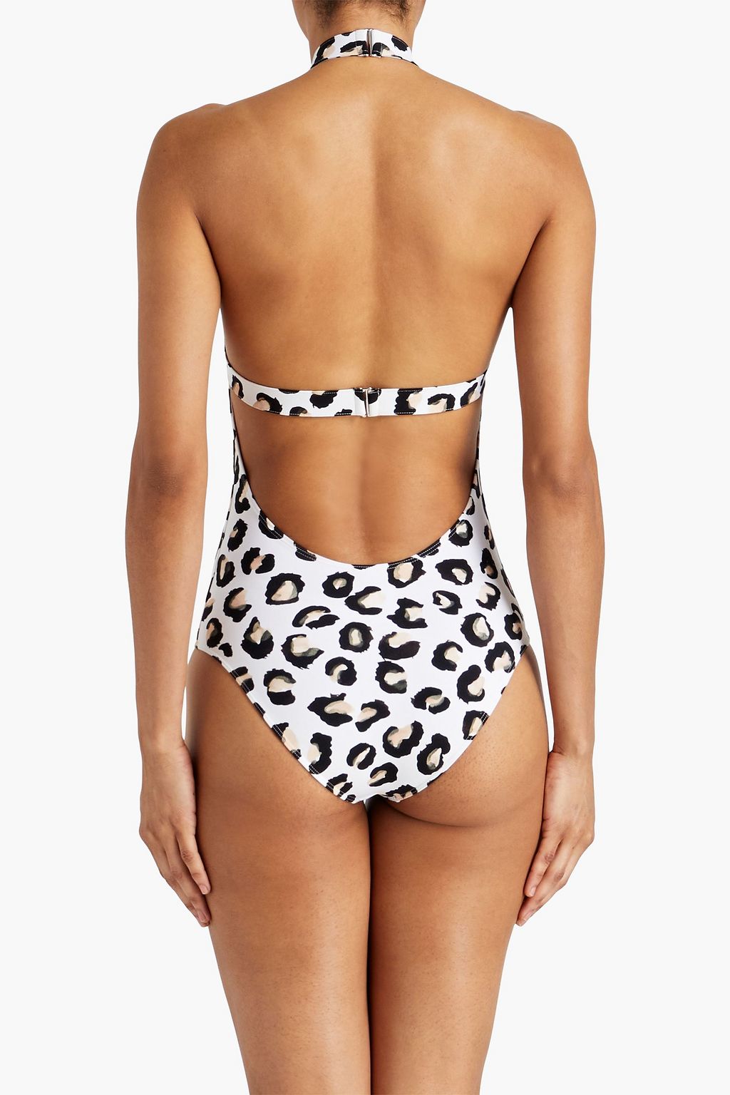 ALAÏA Neckholder-Badeanzug mit Leopardenprint und Cut-outs