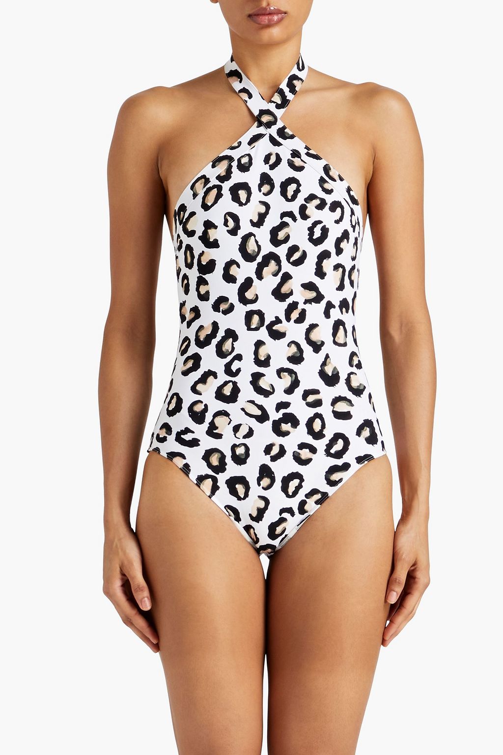 ALAÏA Neckholder-Badeanzug mit Leopardenprint und Cut-outs